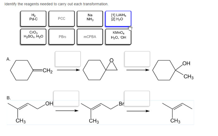 Reagents needed transformation