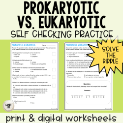 Prokaryotic and eukaryotic cells worksheet answer key